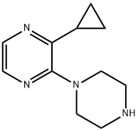 Pyrazine, 2-cyclopropyl-3-(1-piperazinyl)- Structure