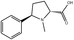 (2R,5R)-1-甲基-5-苯基吡咯烷-2-羧酸 结构式