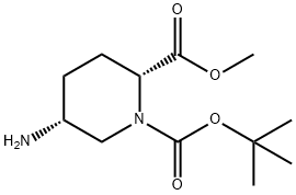 1,2-Piperidinedicarboxylic acid, 5-amino-, 1-(1,1-dimethylethyl) 2-methyl ester, (2R,5R)- Structure