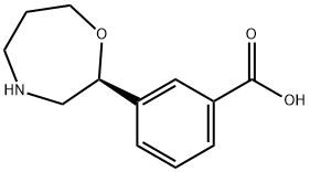 Benzoic acid, 3-[(2S)-hexahydro-1,4-oxazepin-2-yl]- Structure