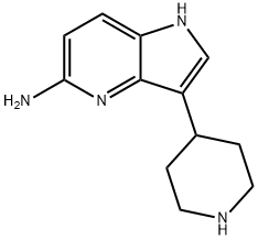 1H-Pyrrolo[3,2-b]pyridin-5-amine, 3-(4-piperidinyl)- 结构式