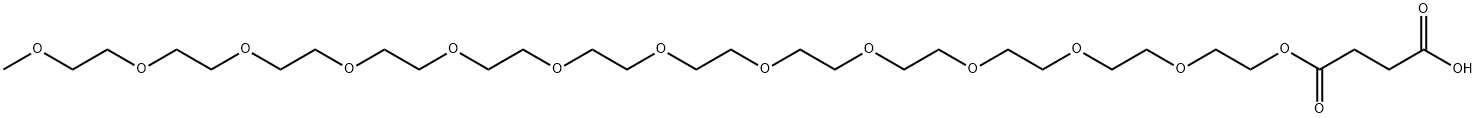 3-(甲氧基-十二聚乙二醇-乙氧羰基)丙酸, 2168540-50-7, 结构式