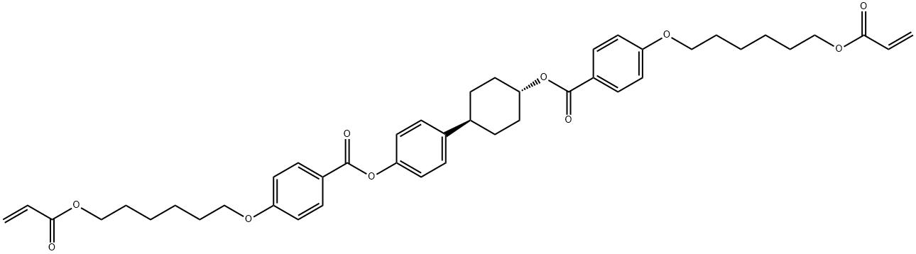 Benzoic acid, 4-[[6-[(1-oxo-2-propen-1-yl)oxy]hexyl]oxy]-, 4-[trans-4-[[4-[[6-[(1-oxo-2-propen-1-yl)oxy]hexyl]oxy]benzoyl]oxy]cyclohexyl]phenyl ester 结构式