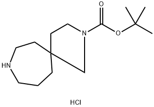 2,8-Diazaspiro[4.6]undecane-2-carboxylic acid, 1,1-dimethylethyl ester, hydrochloride (1:1) 结构式