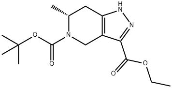 5H-Pyrazolo[4,3-c]pyridine-3,5-dicarboxylic acid, 1,4,6,7-tetrahydro-6-methyl-, 5-(1,1-dimethylethyl) 3-ethyl ester, (6R)- Structure