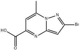 2-溴-7-甲基吡唑并[1,5-A]嘧啶-5-甲酸, 2171314-06-8, 结构式