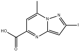 2-iodo-7-methylpyrazolo[1,5-a]pyrimidine-5-carboxylic acid Struktur
