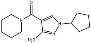 1-cyclopentyl-4-(piperidin-1-ylcarbonyl)-1H-pyrazol-3-amine,2171314-72-8,结构式