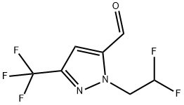 1-(2,2-difluoroethyl)-3-(trifluoromethyl)-1H-pyrazole-5-carbaldehyde,2171316-94-0,结构式