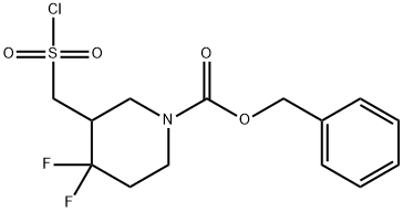BENZYL 3-[(CHLOROSULFONYL)METHYL]-4,4-DIFLUOROPIPERIDINE-1-CARBOXYLATE, 2172432-26-5, 结构式