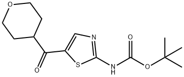 tert-butyl N-[5-(oxane-4-carbonyl)-1,3-thiazol-2-yl]carbamate 结构式