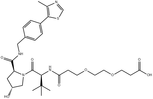 2172820-09-4 3-(2-(3-(((S)-1-((2S,4R)-4-羟基-2-((4-(4-甲基噻唑-5-基)苄基)氨基甲酰基)吡咯烷-1-基)-3,3-二甲基-1-氧代丁烷-2-基)氨基)-3-氧代丙氧基)乙氧基)丙酸