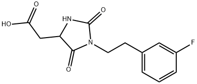 4-Imidazolidineacetic acid, 1-[2-(3-fluorophenyl)ethyl]-2,5-dioxo- 结构式