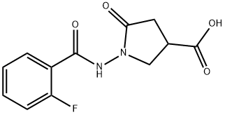 3-Pyrrolidinecarboxylic acid, 1-[(2-fluorobenzoyl)amino]-5-oxo-,2173101-11-4,结构式
