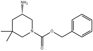 (S)-5-氨基-3,3-二甲基哌啶-1-甲酸苄酯 结构式