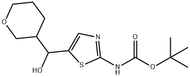 tert-butyl N-{5-[hydroxy(oxan-3-yl)methyl]-1,3-thiazol-2-yl}carbamate 结构式