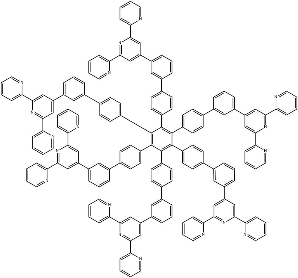 1,2,3,4,5,6-hexa (4'-biphenyl-3'-tripyridinyl) benzene,2176476-28-9,结构式