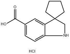 spiro[cyclopentane-1,3'-indoline]-5'-carboxylic acid hydrochloride Struktur