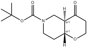 (Trans)-tert-butyl 4-oxohexahydro-2H-pyrano[3,2-c]pyridine-6(7H)-carboxylate 化学構造式