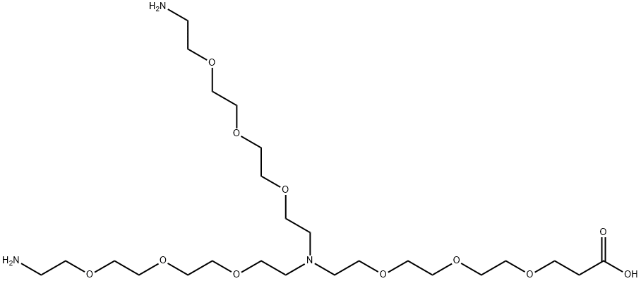 N-(acid-PEG3)-N-bis(PEG3-amine), 2183440-35-7, 结构式