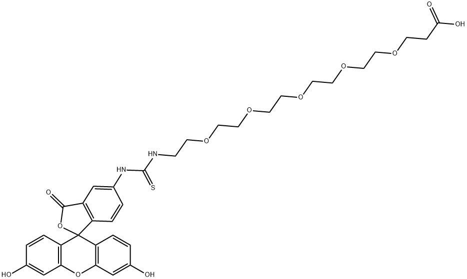 Fluorescein-PEG5-Acid Struktur