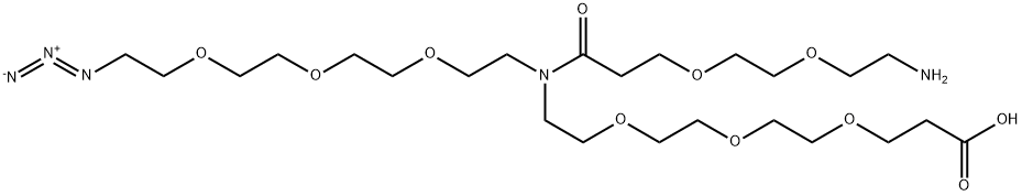 N-(Azido-PEG3)-N-(PEG2-amine)-PEG3-acid Struktur