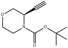 4-Morpholinecarboxylic acid, 3-ethynyl-, 1,1-dimethylethyl ester, (3R)- Struktur