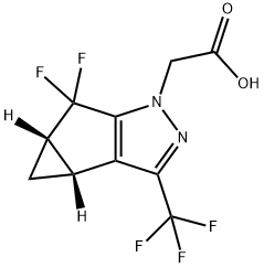 1H-Cyclopropa[3,4]cyclopenta[1,2-c]pyrazole-1-acetic acid, 5,5-difluoro-3b,4,4a,5-tetrahydro-3-(trifluoromethyl)-, (3bR,4aS)- Structure