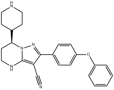 Pyrazolo[1,5-a]pyrimidine-3-carbonitrile, 4,5,6,7-tetrahydro-2-(4-phenoxyphenyl)-7-(4-piperidinyl)-, (7S)-|泽布替尼杂质5