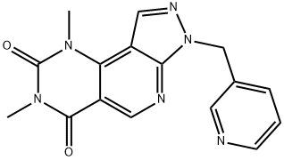 11,13-dimethyl-5-[(pyridin-3-yl)methyl]-4,5,7,11,13-pentaazatricyclo[7.4.0.0,2,6]trideca-1(9),2(6),3,7-tetraene-10,12-dione 结构式