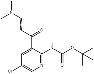(5-氯-3-(3-(二甲基氨基)丙烯酰基)吡啶-2-基)氨基甲酸叔丁酯 结构式