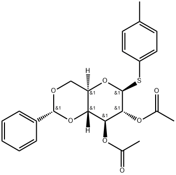 4-Methylphenyl 2,3-di-O-acetyl-4,6-O-benzylidene-1-thio-β-D-glucopyranoside Structure