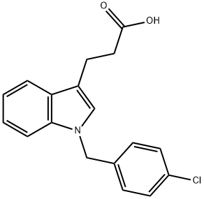 1H-Indole-3-propanoic acid, 1-[(4-chlorophenyl)methyl]- 化学構造式