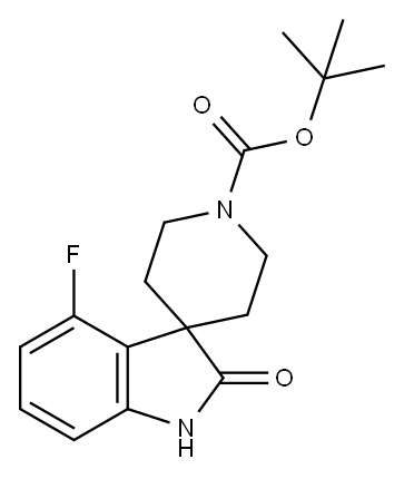 Spiro[3H-indole-3,4'-piperidine]-1'-carboxylic acid, 4-fluoro-1,2-dihydro-2-oxo-, 1,1-dimethylethyl ester Structure