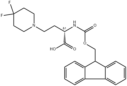 (2S)-4-(4,4-difluoropiperidin-1-yl)-2-(9H-fluoren-9-ylmethoxycarbonylamino)butanoic acid Structure