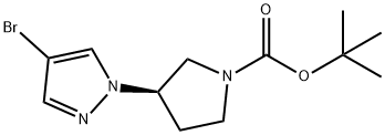 1-Pyrrolidinecarboxylic acid, 3-(4-bromo-1H-pyrazol-1-yl)-, 1,1-dimethylethyl ester, (3R)- Struktur