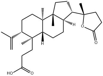20-ヒドロキシ-4,8,14-トリメチル-4-メチレン-18-ノル-3,4-セコ-5β-コラン-3,24-二酸γ-ラクトン 化学構造式