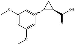 trans-2-(3，5-dimethoxyphenyl)cyclopropane-1-carboxylic acid 结构式