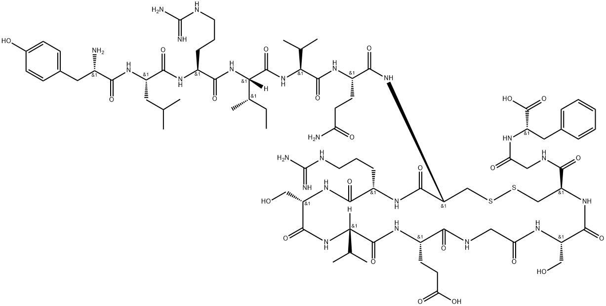 Tyr-Leu-Arg-Ile-Val-Gln-Cys-Arg-Ser-Val-Glu-Gly-Ser-Cys-Gly-Phe-OH 化学構造式