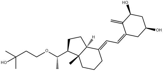 1,3-Cyclohexanediol, 4-methylene-5-[(2E)-2-[(1S,3aS,7aS)-octahydro-1-[(1S)-1-(3-hydroxy-3-methylbutoxy)ethyl]-7a-methyl-4H-inden-4-ylidene]ethylidene]-, (1S,3S,5Z)- Structure