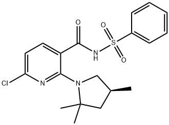 3-Pyridinecarboxamide, 6-chloro-N-(phenylsulfonyl)-2-[(4S)-2,2,4-trimethyl-1-pyrrolidi,2220206-91-5,结构式