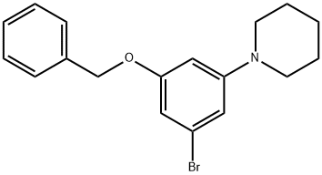 1-[3-(Benzyloxy)-5-bromophenyl]piperidine 结构式
