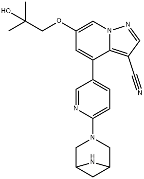 2222752-05-6 4-(6-(3,6-二氮杂双环[3.1.1]庚烷-3-基)吡啶-3-基)-6-(2-羟基-2-甲基丙氧基)吡唑并[1,5-a]吡啶3-甲腈