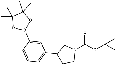 1-Pyrrolidinecarboxylic acid, 3-[3-(4,4,5,5-tetramethyl-1,3,2-dioxaborolan-2-yl)phenyl]-, 1,1-dimethylethyl ester Structure