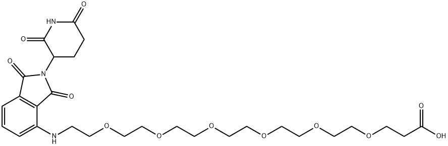 Propanoic acid, 3-[[17-[[2-(2,6-dioxo-3-piperidinyl)-2,3-dihydro-1,3-dioxo-1H-isoindol-4-yl]amino]-3,6,9,12,15-pentaoxaheptadec-1-yl]oxy]-,2225148-49-0,结构式