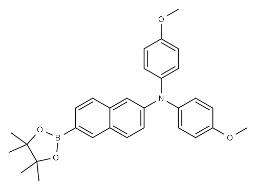 N,N-Bis(4-methoxyphenyl)-6-(4,4,5,5-tetramethyl-1,3,2-dioxaborolan-2-yl)naphthalen-2-amine Struktur