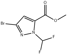 methyl 3-bromo-1-(difluoromethyl)-1H-pyrazole-5-carboxylate Structure