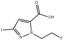 1-(2-fluoroethyl)-3-iodo-1H-pyrazole-5-carboxylic acid 结构式