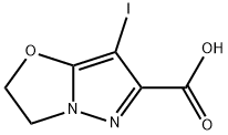 7-iodo-2,3-dihydropyrazolo[5,1-b][1,3]oxazole-6-carboxylic acid 结构式