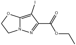 7-碘-2,3-二氢吡唑并[5,1-B]恶唑-6-甲酸乙酯 结构式